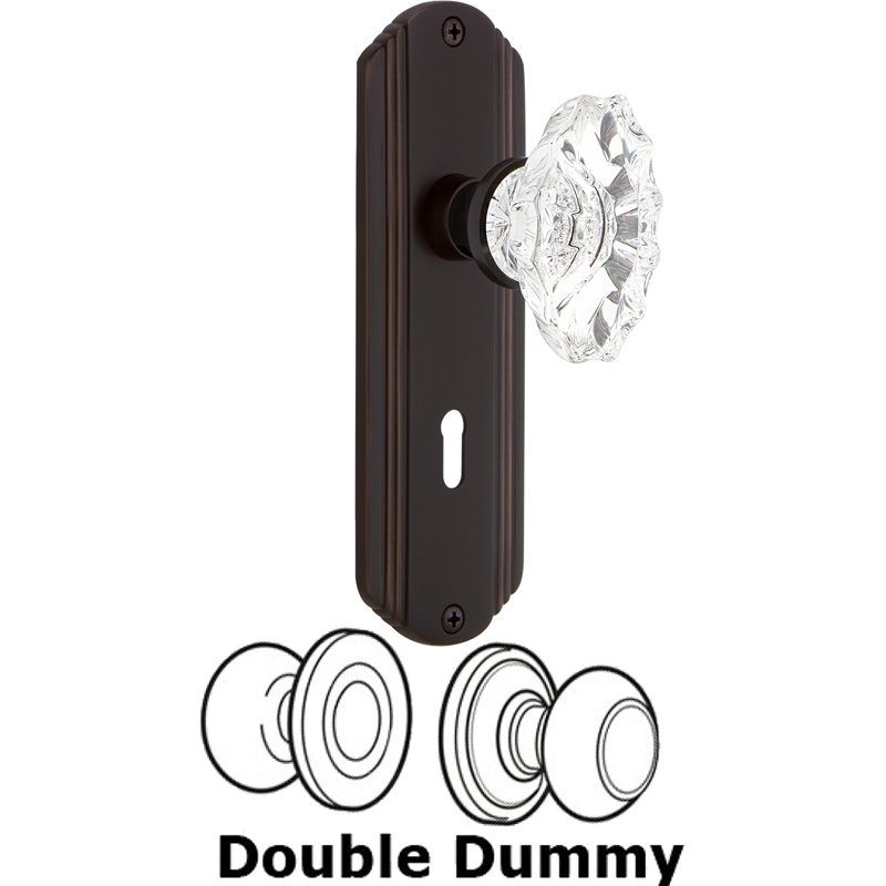 Nostalgic Warehouse Double Dummy Set with Keyhole - Deco Plate with Chateau Door Knob in Timeless Bronze