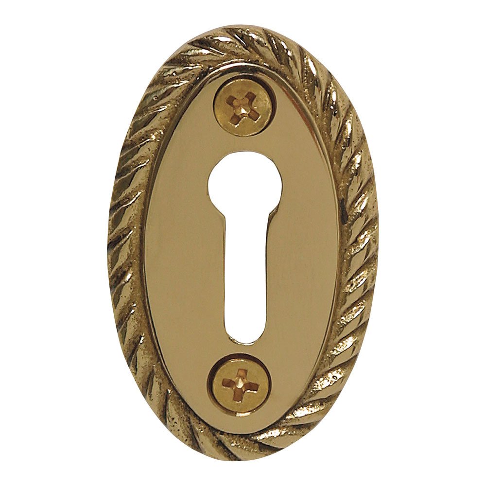 Nostalgic Warehouse Rope Keyhole Cover in Polished Brass
