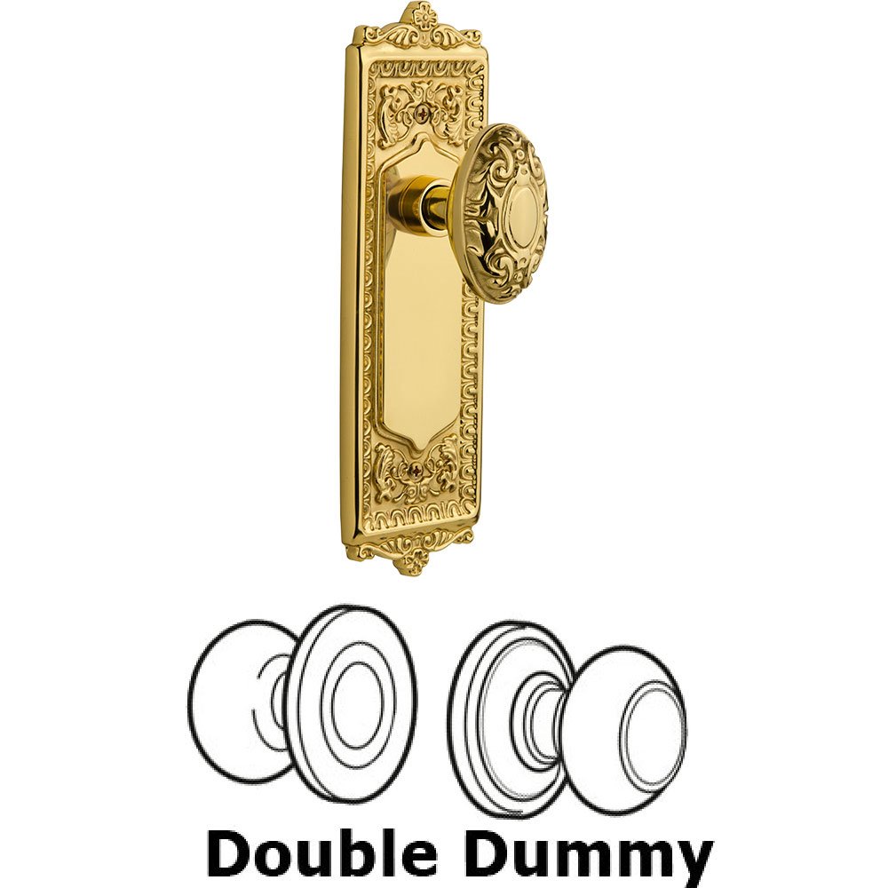 Nostalgic Warehouse Double Dummy Egg and Dart Plate with Victorian Knob in Unlacquered Brass