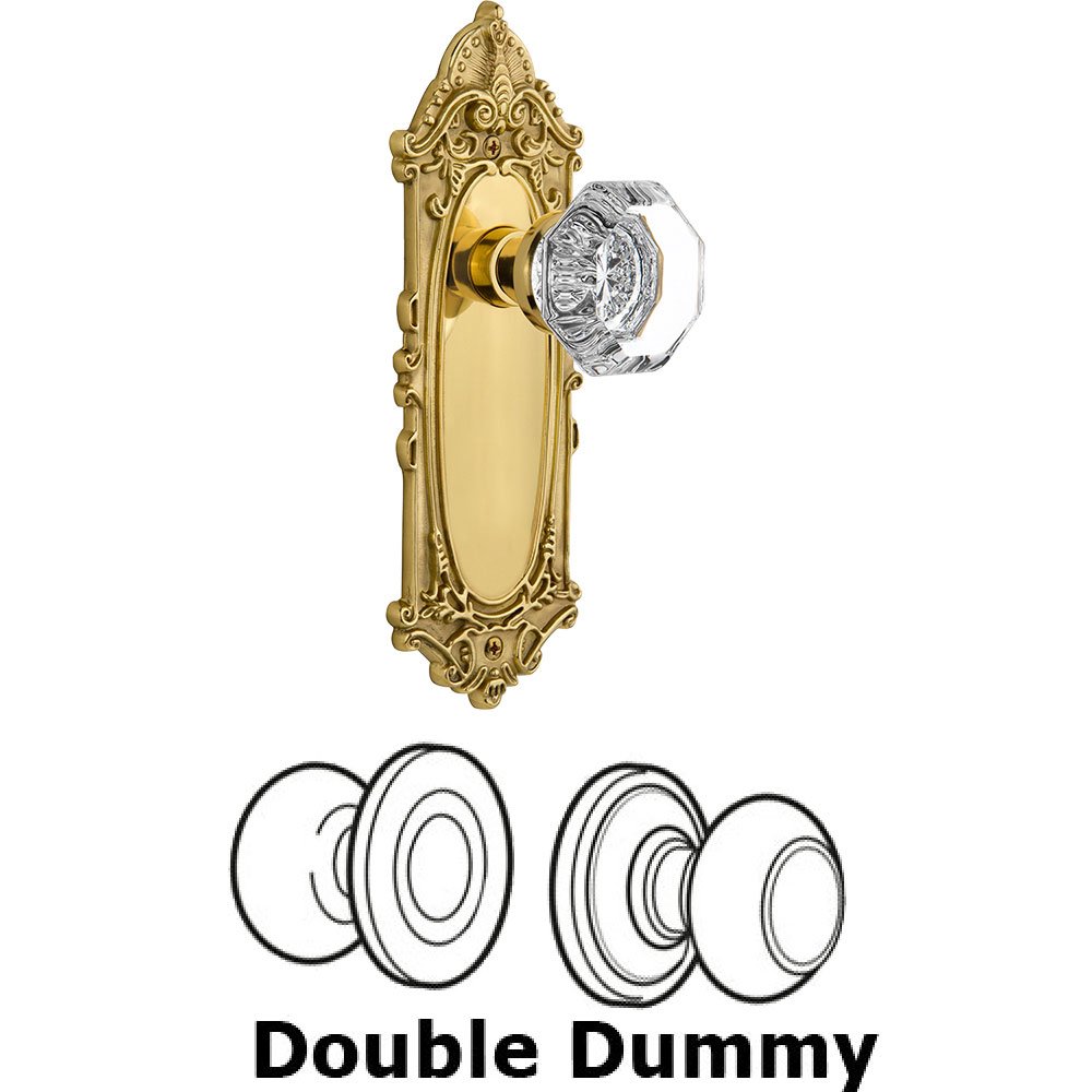 Nostalgic Warehouse Double Dummy Victorian Plate with Waldorf Knob in Unlacquered Brass