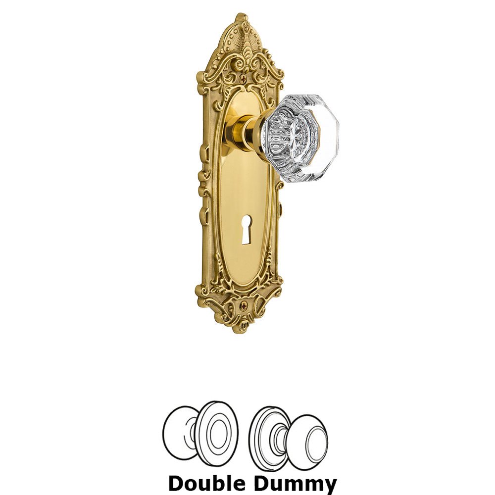 Victorian Collection Single Dummy Victorian Plate with Waldorf Knob and  Keyhole in Unlacquered Brass by Nostalgic Warehouse 702844 MyKnobs