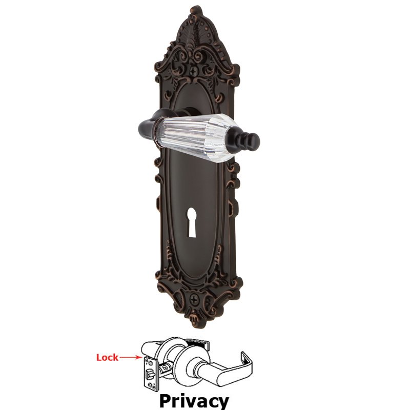 Nostalgic Warehouse Complete Privacy Set with Keyhole - Egg & Dart Plate with Parlor Lever in Timeless Bronze
