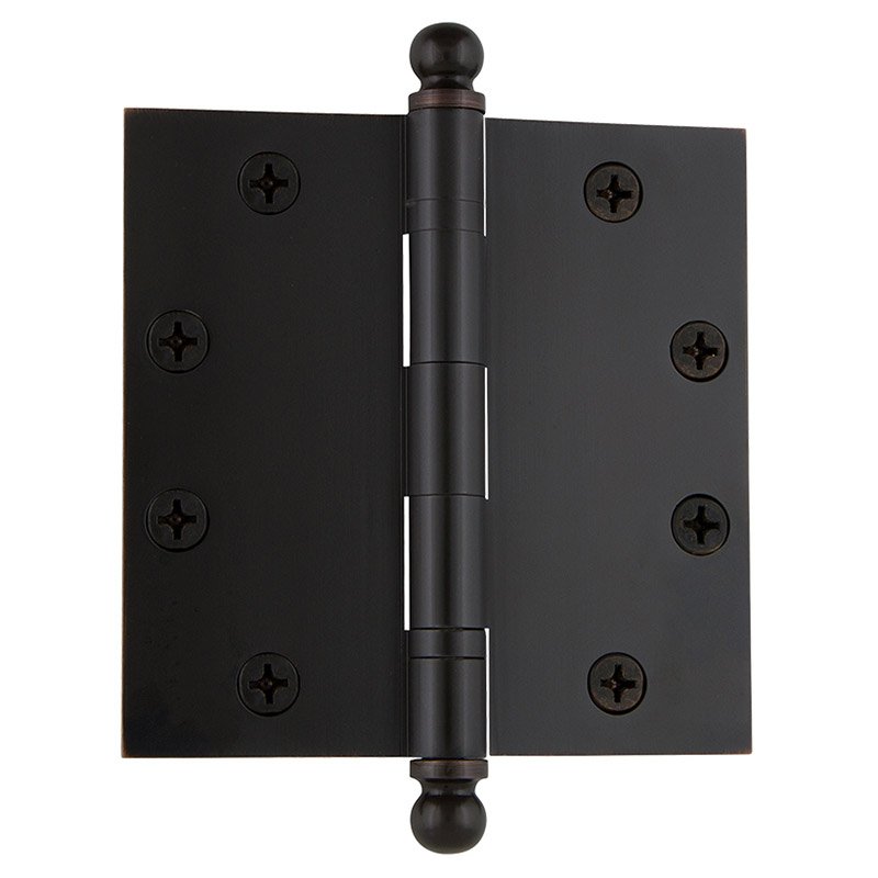 Nostalgic Warehouse 4 1/2" Ball Tip Heavy Duty Hinge with Square Corners in Timeless Bronze (Sold Individually)