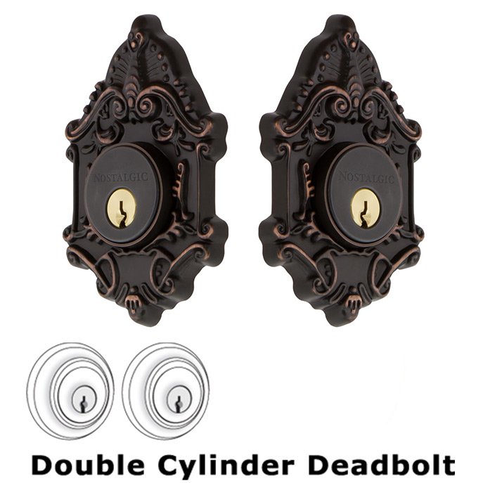 Nostalgic Warehouse Double Deadbolt - Victorian Deadbolt in Timeless Bronze