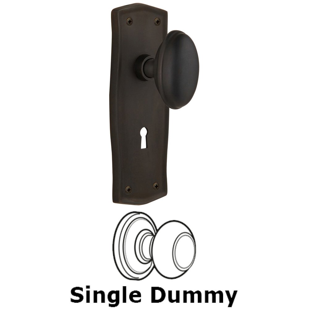 Nostalgic Warehouse Single Dummy Knob With Keyhole - Prairie Plate with Homestead Knob in Oil Rubbed Bronze
