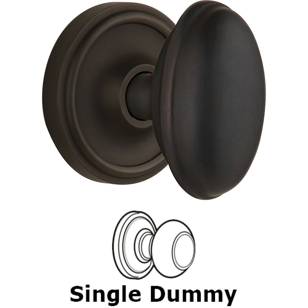 Nostalgic Warehouse Single Dummy Classic Rosette with Homestead Door Knob in Oil-rubbed Bronze