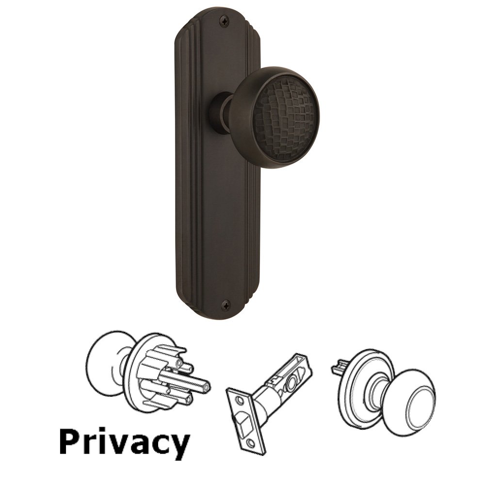 Nostalgic Warehouse Privacy Deco Plate with Craftsman Door Knob in Oil-Rubbed Bronze