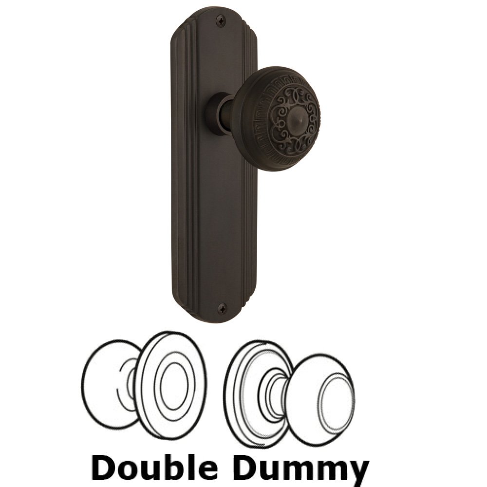 Nostalgic Warehouse Double Dummy Set Without Keyhole - Deco Plate with Egg & Dart Knob in Oil Rubbed Bronze