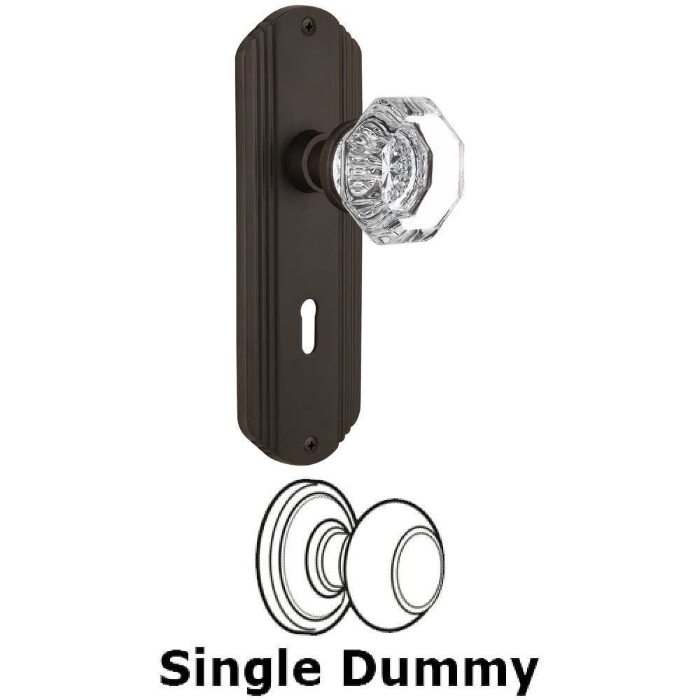 Nostalgic Warehouse Single Dummy Knob With Keyhole - Deco Plate with Waldorf Knob in Oil Rubbed Bronze