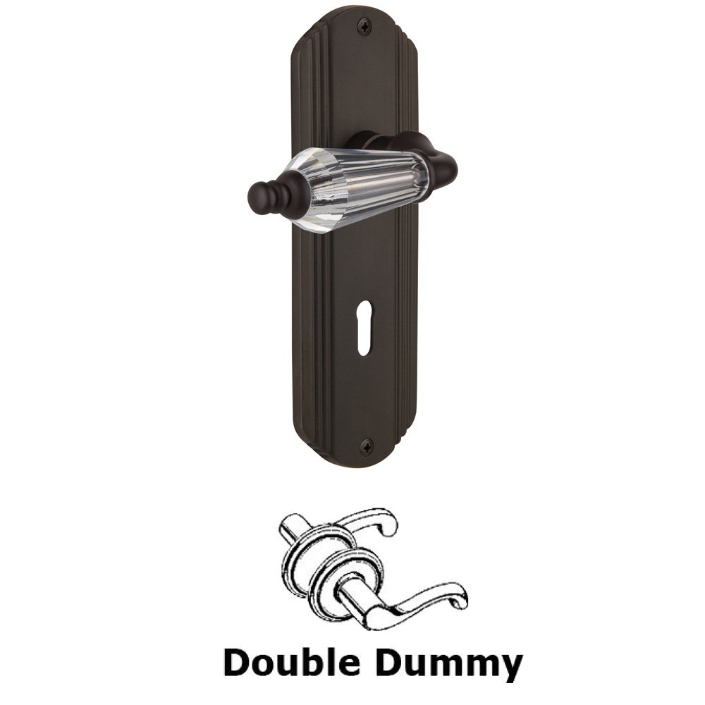 Nostalgic Warehouse Double Dummy Set With Keyhole - Deco Plate with Parlour Lever in Oil Rubbed Bronze