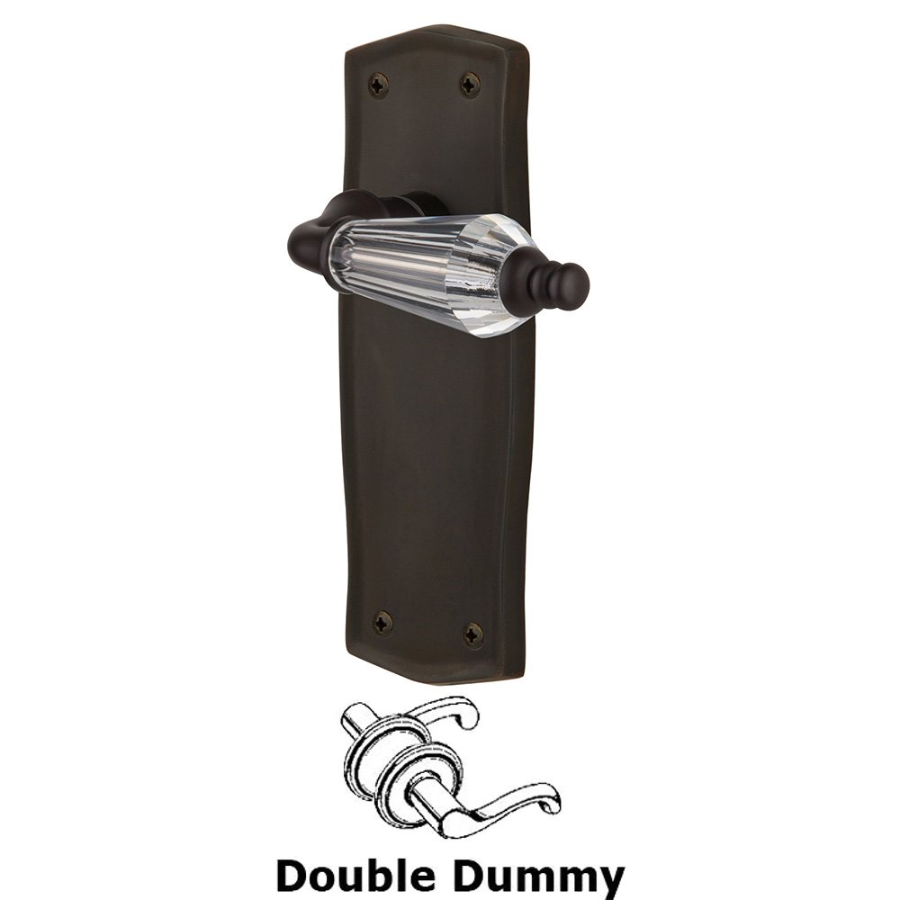 Nostalgic Warehouse Double Dummy Set Without Keyhole - Prairie Plate with Parlor Lever in Oil-Rubbed Bronze