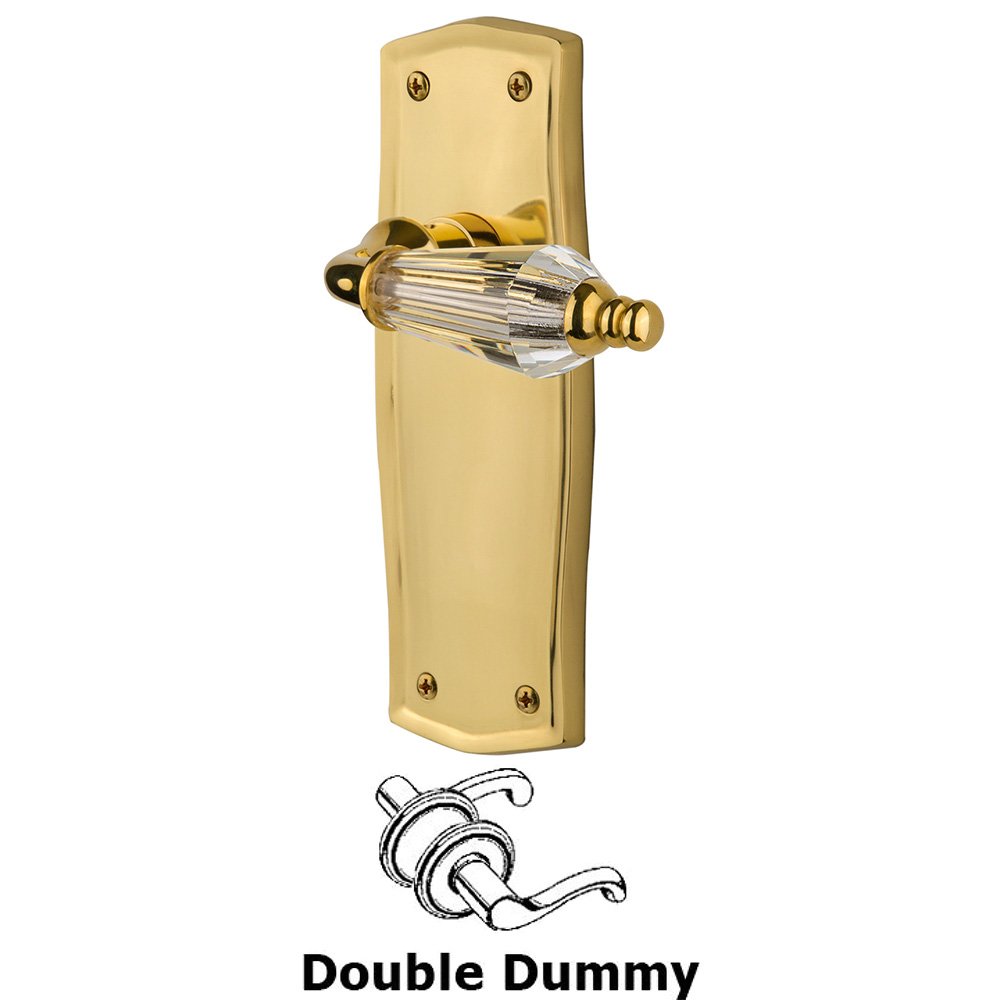 Prairie Collection - Double Dummy Set Without Keyhole - Prairie Plate with Parlor  Lever in Polished Brass by Nostalgic Warehouse - 706967 | MyKnobs
