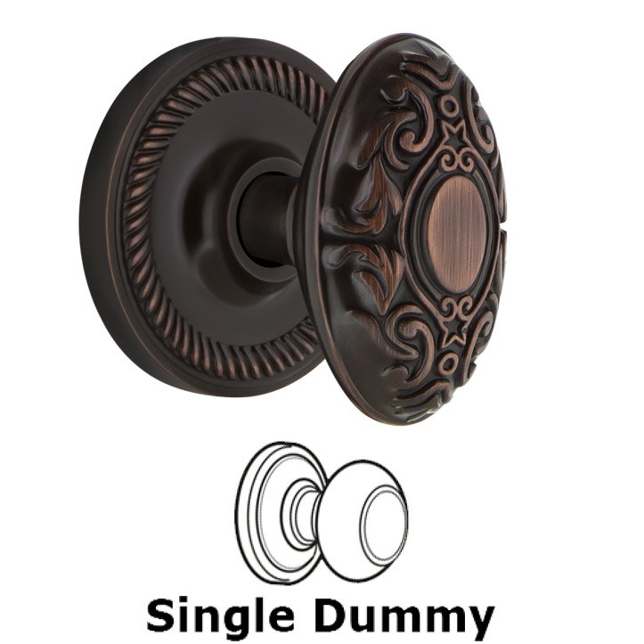 Nostalgic Warehouse Single Dummy - Rope Rosette with Victorian Door Knob in Timeless Bronze