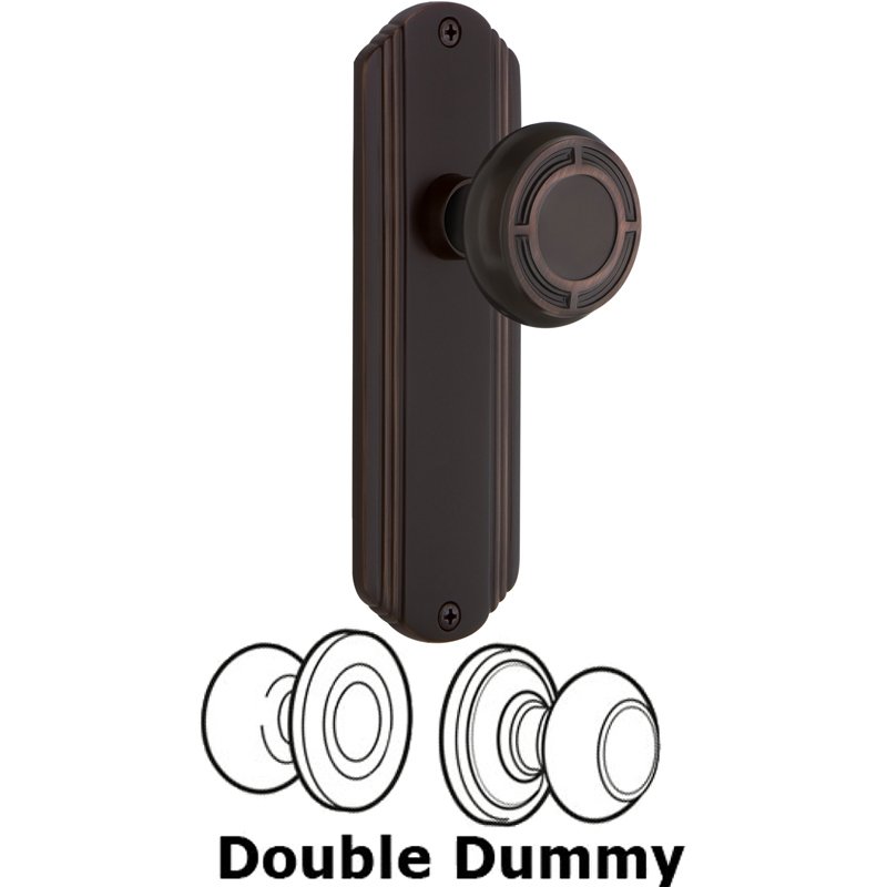 Nostalgic Warehouse Double Dummy Set - Deco Plate with Mission Door Knob in Timeless Bronze
