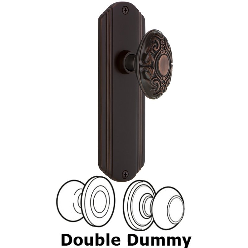 Nostalgic Warehouse Double Dummy Set - Deco Plate with Victorian Door Knob in Timeless Bronze