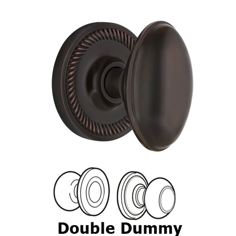 Nostalgic Warehouse Double Dummy Set - Rope Rosette with Homestead Door Knob in Timeless Bronze