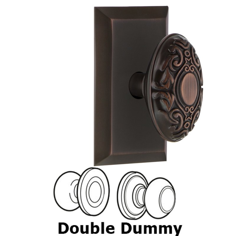 Nostalgic Warehouse Double Dummy Set - Studio Plate with Victorian Door Knob in Timeless Bronze