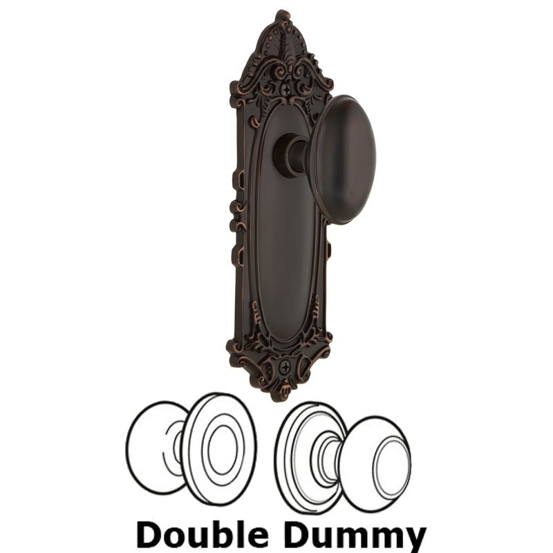Nostalgic Warehouse Double Dummy Set - Victorian Plate with Homestead Door Knob in Timeless Bronze