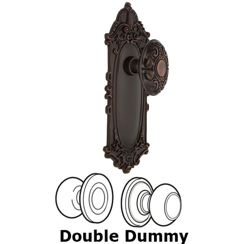 Nostalgic Warehouse Double Dummy Set - Victorian Plate with Victorian Door Knob in Timeless Bronze