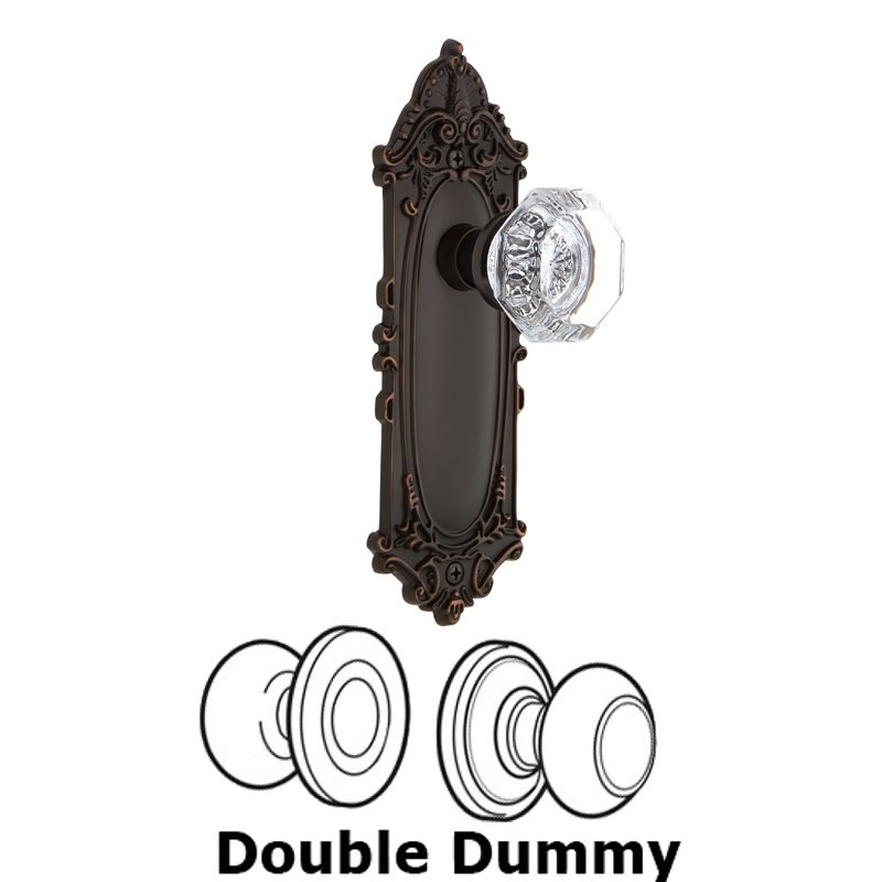 Nostalgic Warehouse Double Dummy Set - Victorian Plate with Waldorf Door Knob in Timeless Bronze