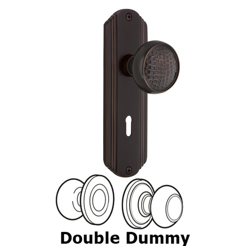Nostalgic Warehouse Double Dummy Set with Keyhole - Deco Plate with Craftsman Door Knob in Timeless Bronze