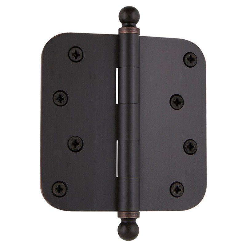 Nostalgic Warehouse 4" Ball Tip Residential Hinge with 5/8" Radius Corners in Timeless Bronze (Sold Individually)