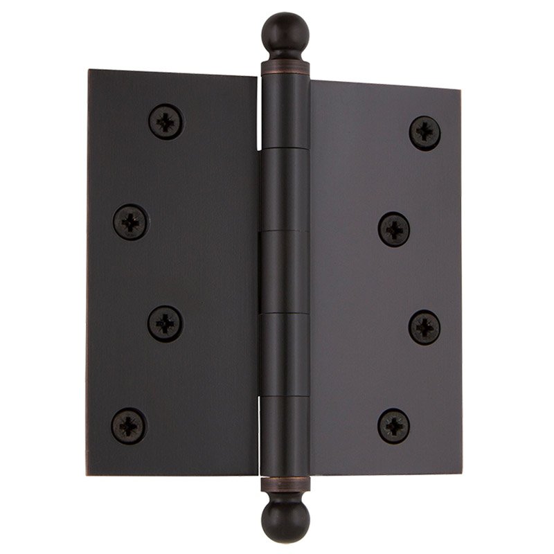 Nostalgic Warehouse 4" Ball Tip Residential Hinge with Square Corners in Timeless Bronze (Sold Individually)