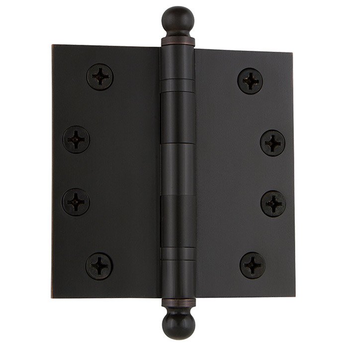 Nostalgic Warehouse 4" Ball Tip Heavy Duty Hinge with Square Corners in Timeless Bronze (Sold Individually)