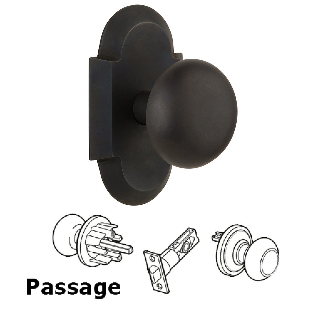 Nostalgic Warehouse Passage Cottage Plate with New York Knob in Oil Rubbed Bronze