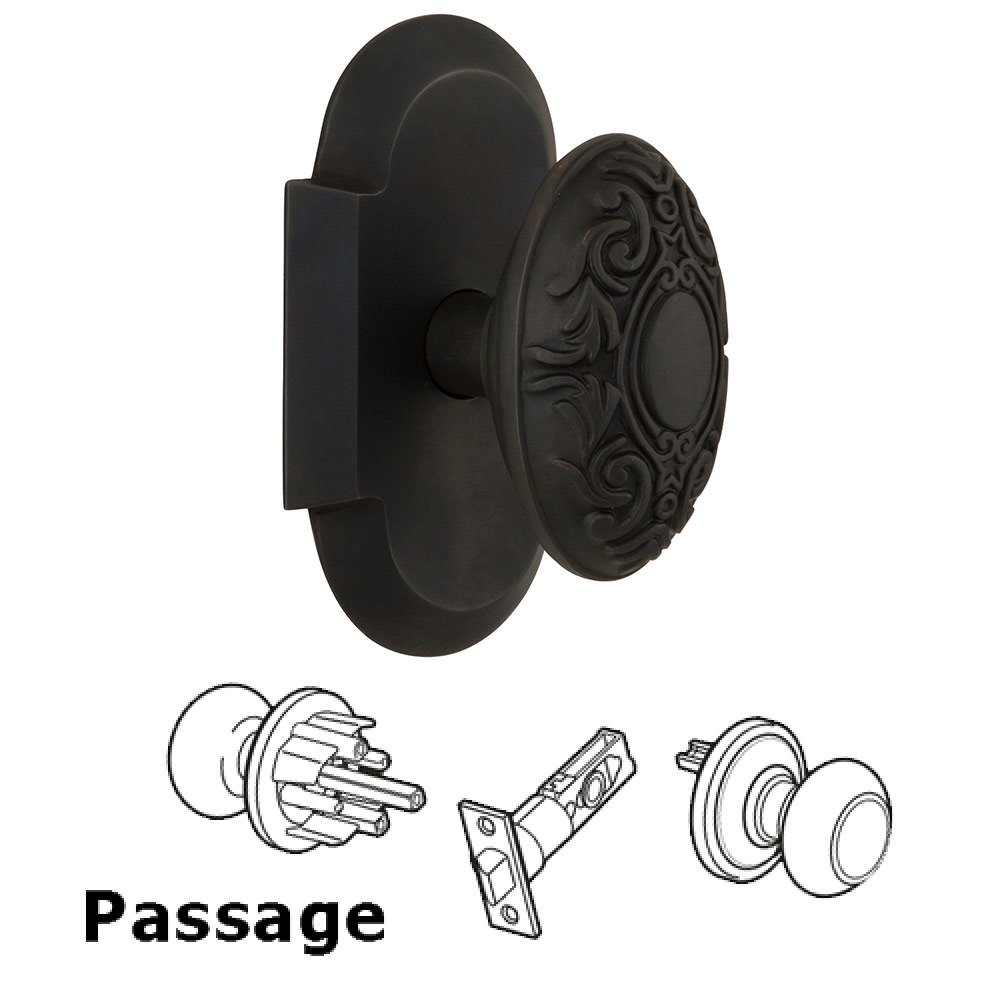 Nostalgic Warehouse Passage Cottage Plate with Victorian Knob in Oil Rubbed Bronze