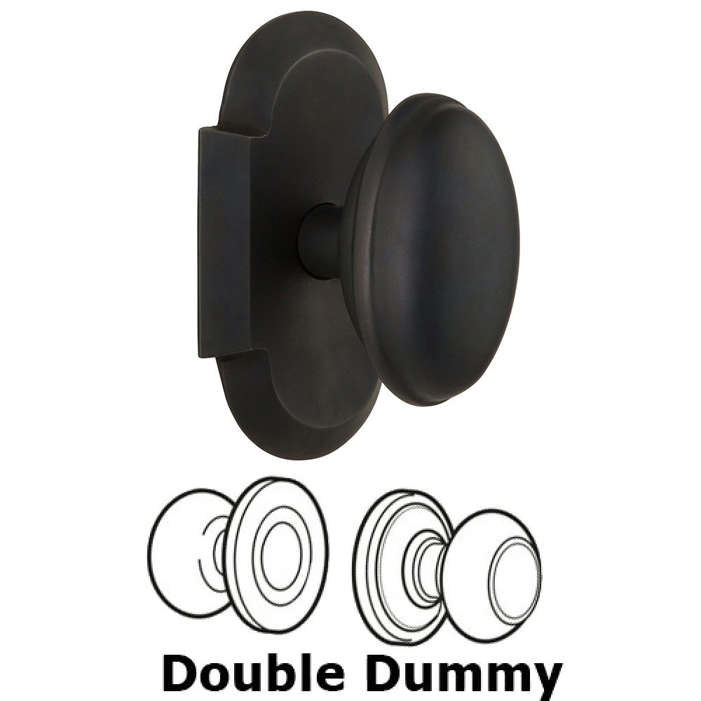 Nostalgic Warehouse Double Dummy Cottage Plate with Homestead Knob in Oil Rubbed Bronze