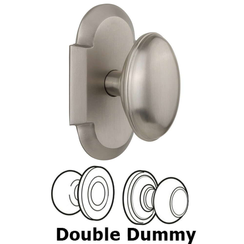 Nostalgic Warehouse Double Dummy Cottage Plate with Homestead Knob in Satin Nickel