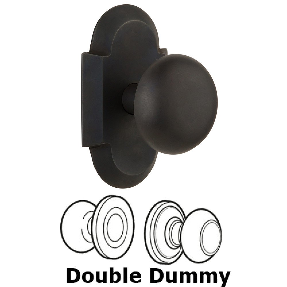 Nostalgic Warehouse Double Dummy Cottage Plate with New York Knob in Oil Rubbed Bronze