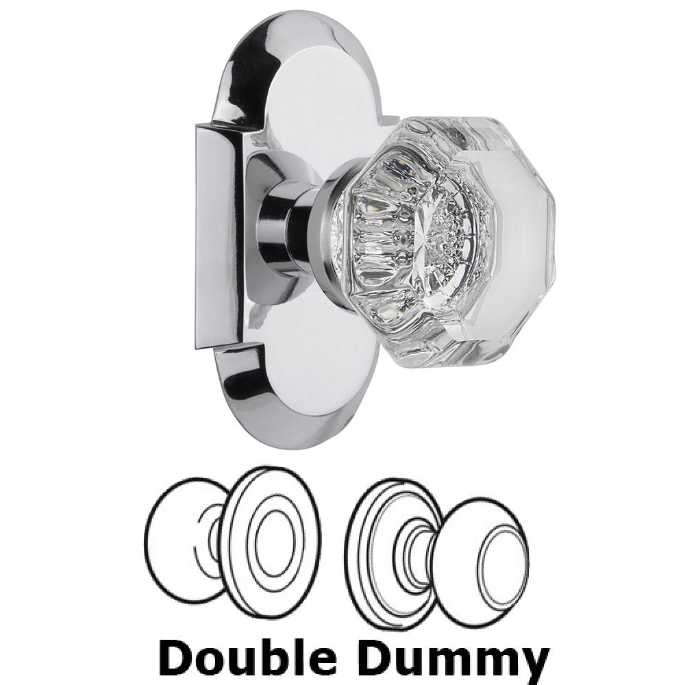 Nostalgic Warehouse Double Dummy Cottage Plate with Waldorf Knob in Bright Chrome