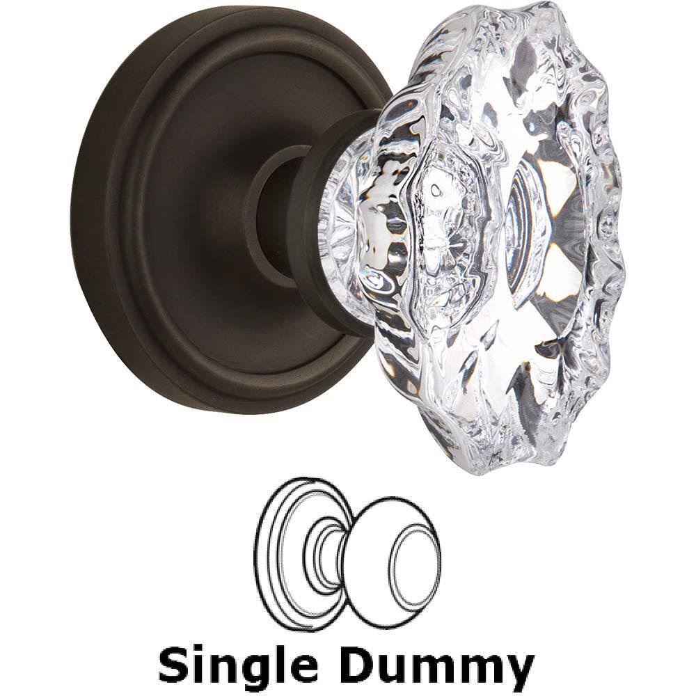 Nostalgic Warehouse Single Dummy Classic Rosette with Chateau Crystal Knob in Oil Rubbed Bronze
