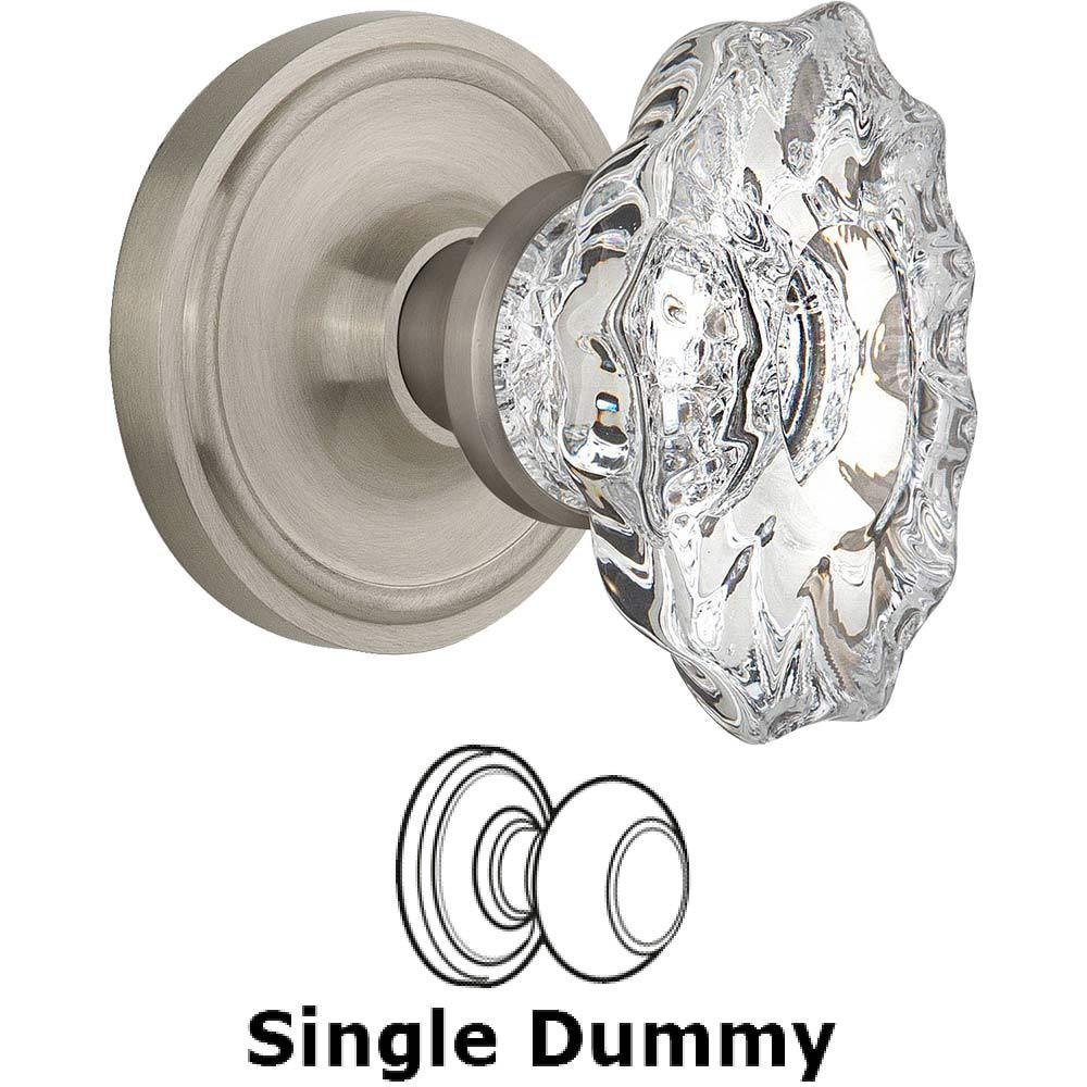 Nostalgic Warehouse Single Dummy Classic Rosette with Chateau Crystal Knob in Satin Nickel