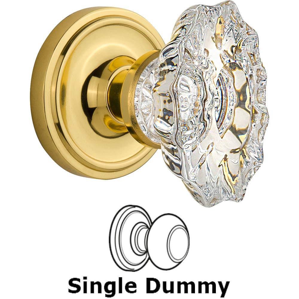 Nostalgic Warehouse Single Dummy Classic Rosette with Chateau Crystal Knob in Unlacquered Brass