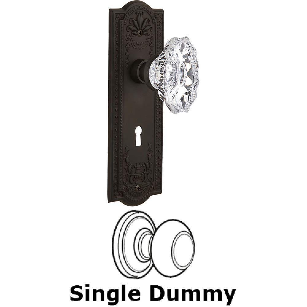 Nostalgic Warehouse Single Dummy Knob With Keyhole - Meadows Plate with Chateau Crystal Knob in Oil Rubbed Bronze