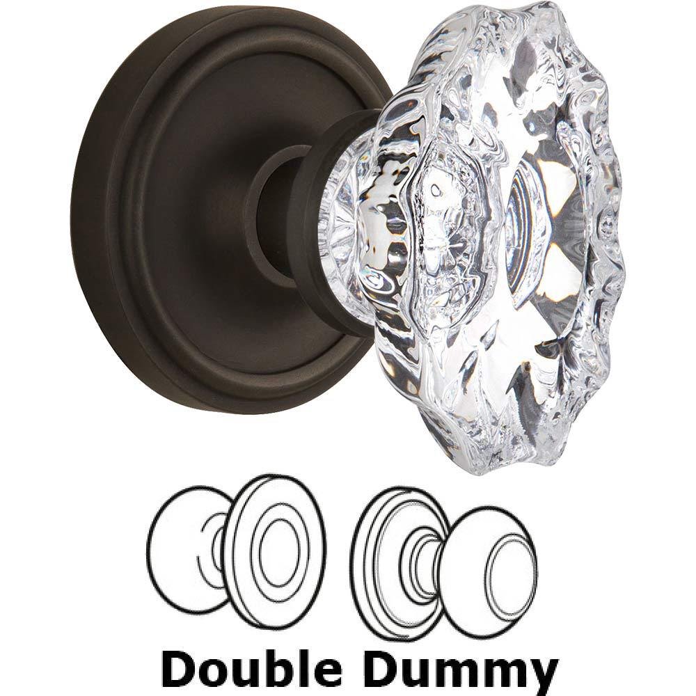 Nostalgic Warehouse Double Dummy Classic Rosette with Chateau Crystal Knob in Oil Rubbed Bronze