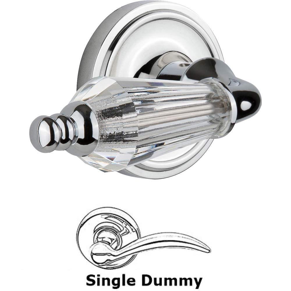 Nostalgic Warehouse Single Dummy Classic Rosette with Parlour Crystal Lever in Bright Chrome