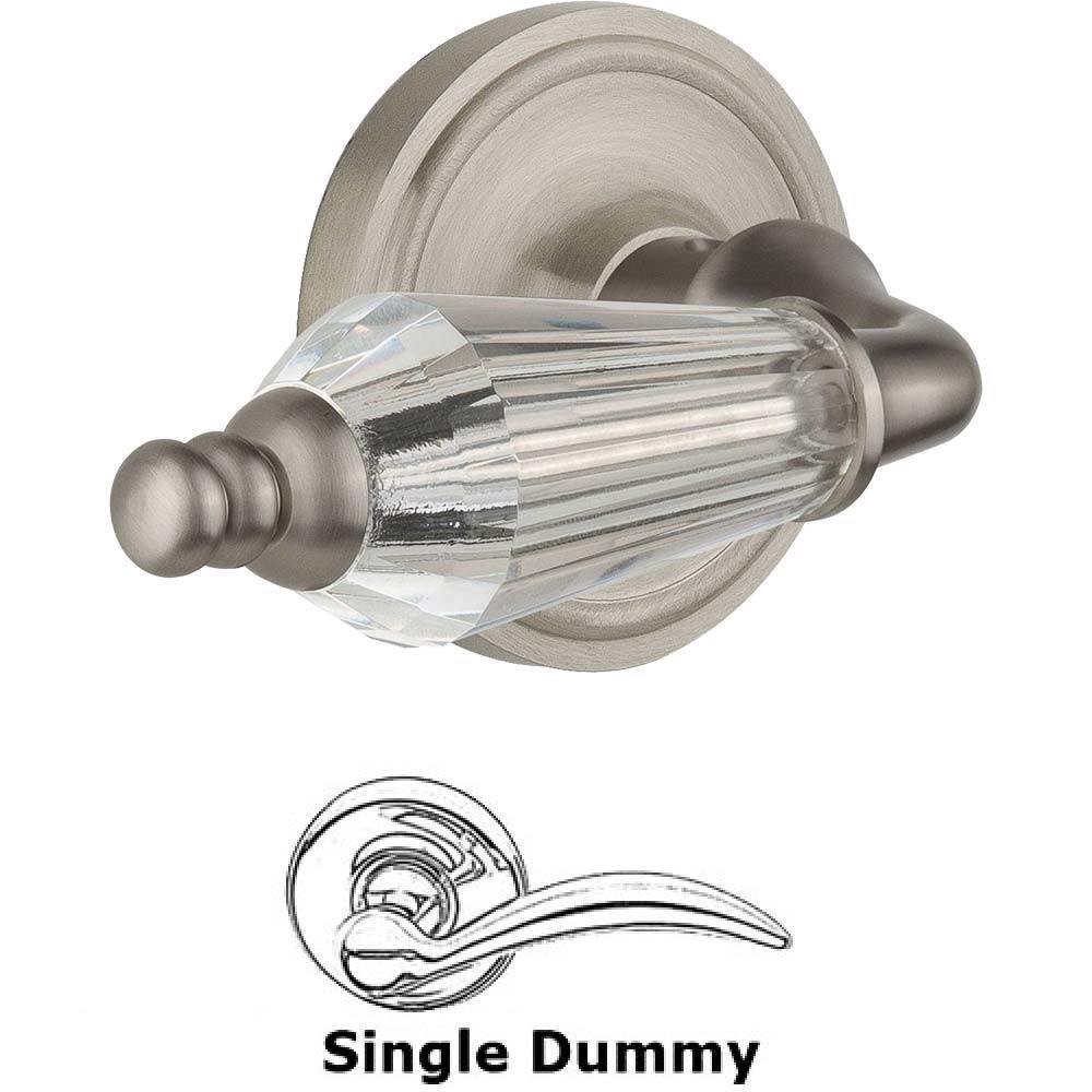 Nostalgic Warehouse Single Dummy Classic Rosette with Parlour Crystal Lever in Satin Nickel
