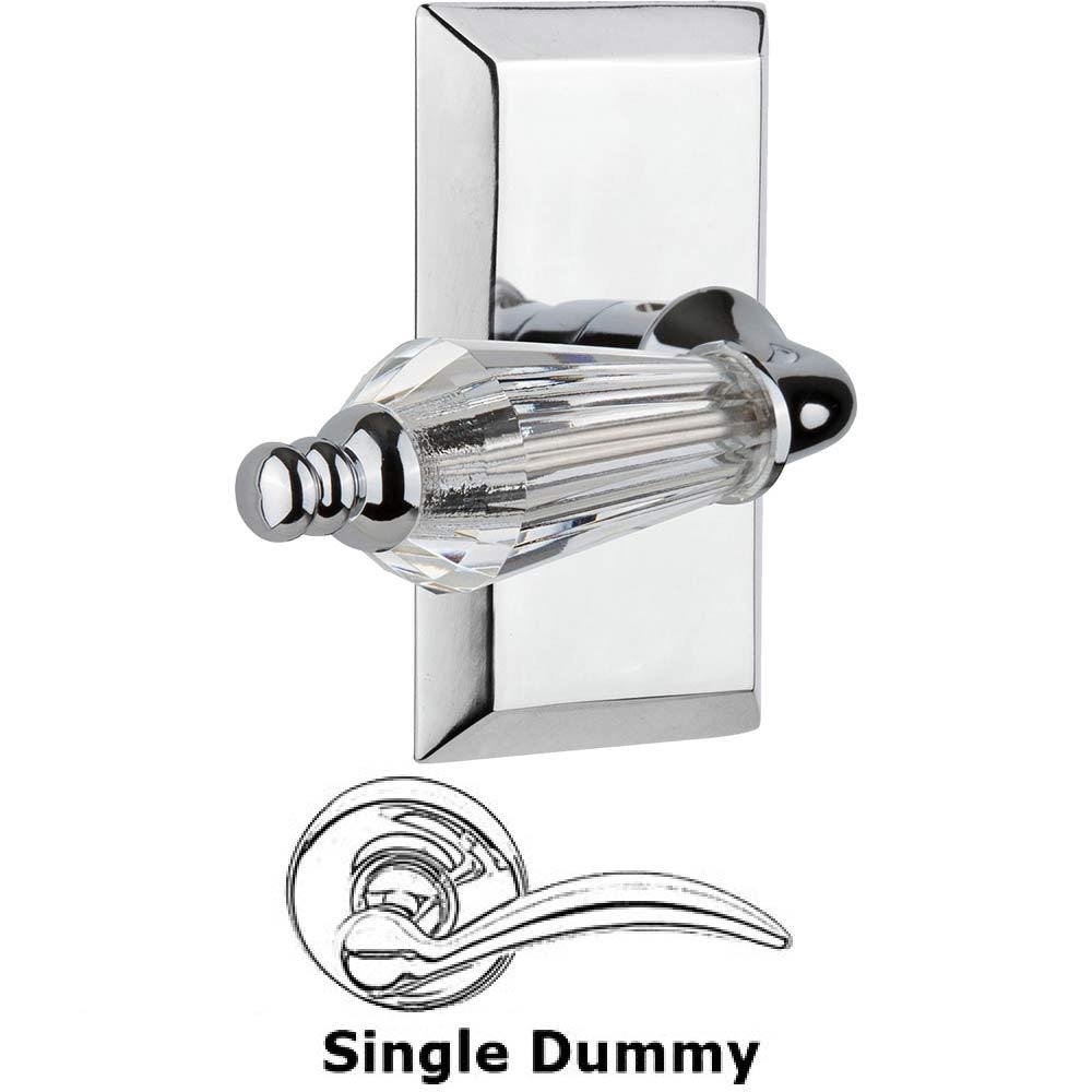 Nostalgic Warehouse Single Dummy Lever Without Keyhole - Studio Plate with Parlour Crystal Lever in Bright Chrome