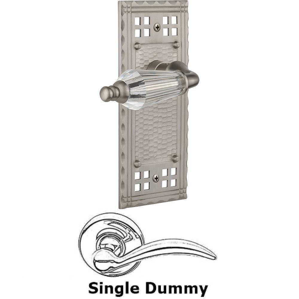 Nostalgic Warehouse Single Dummy Lever Without Keyhole - Craftsman Plate with Parlour Crystal Lever in Satin Nickel
