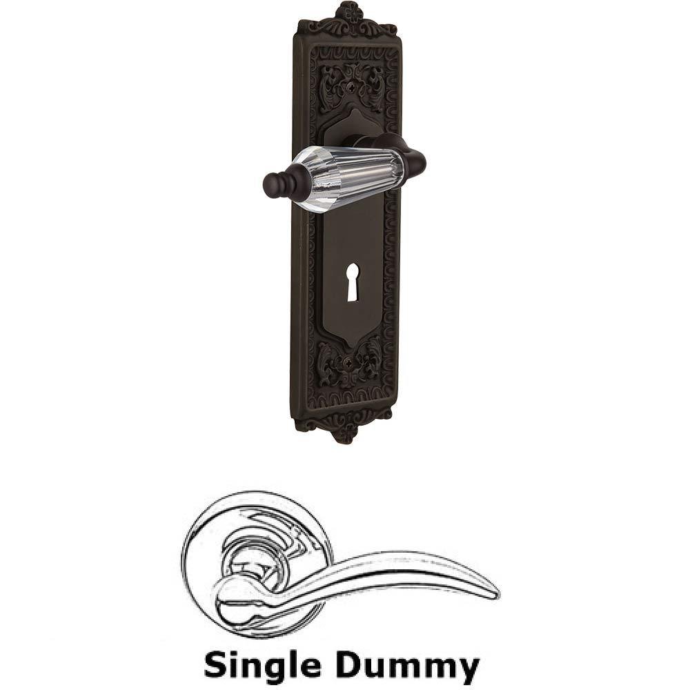 Nostalgic Warehouse Single Dummy Lever With Keyhole - Egg & Dart Plate with Parlour Crystal Lever in Oil Rubbed Bronze
