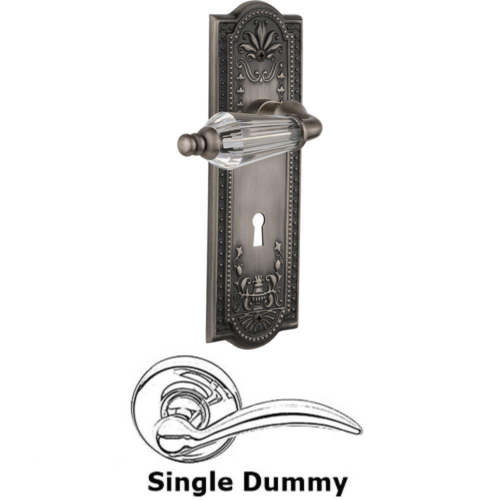 Nostalgic Warehouse Single Dummy Lever With Keyhole - Meadows Plate with Parlour Crystal Lever in Antique Pewter