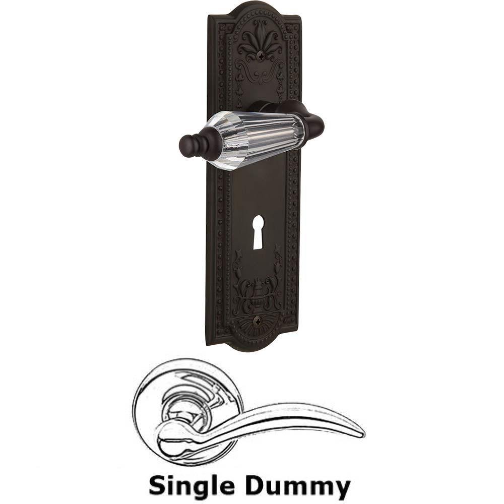 Nostalgic Warehouse Single Dummy Lever With Keyhole - Meadows Plate with Parlour Crystal Lever in Oil Rubbed Bronze