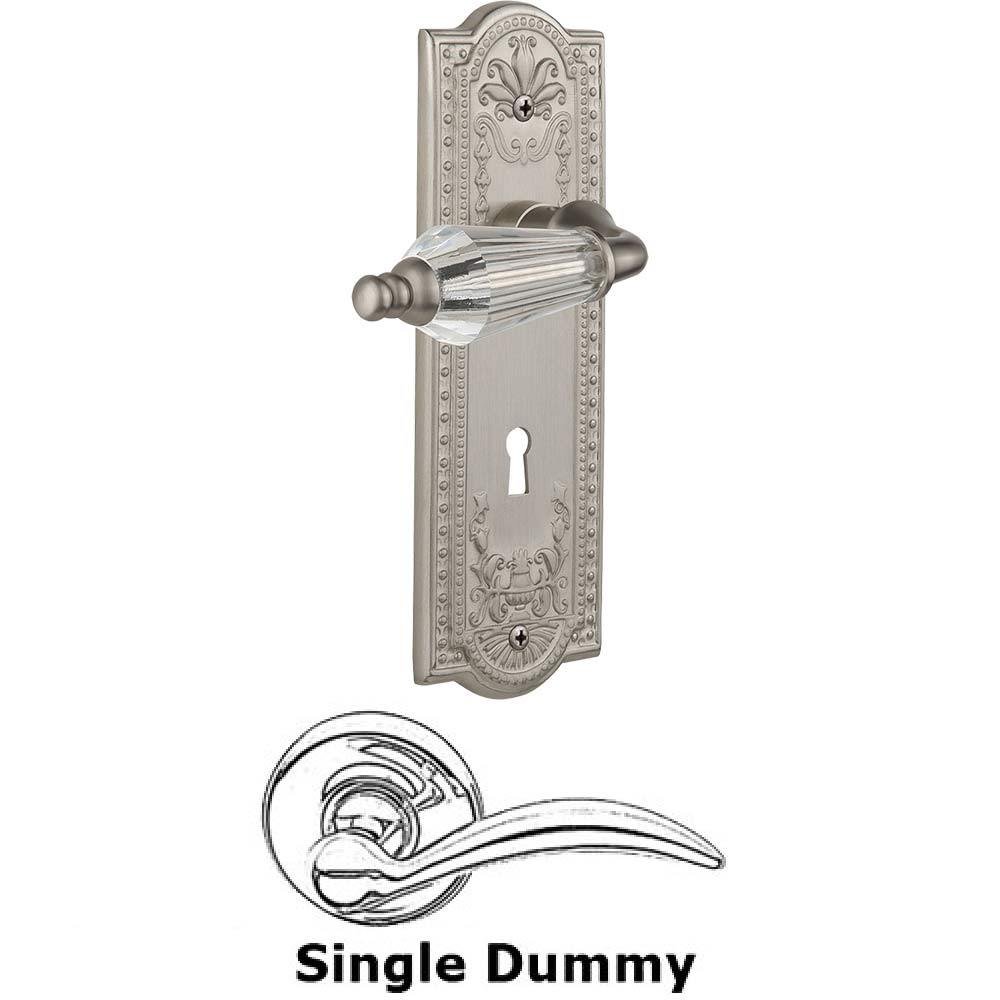 Nostalgic Warehouse Single Dummy Lever With Keyhole - Meadows Plate with Parlour Crystal Lever in Satin Nickel