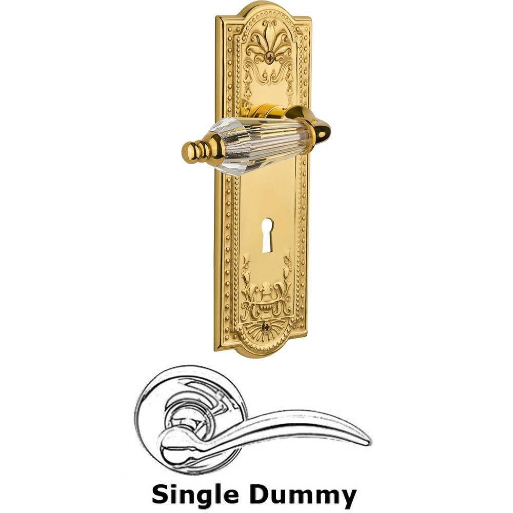 Nostalgic Warehouse Single Dummy Lever With Keyhole - Meadows Plate with Parlour Crystal Lever in Unlacquered Brass