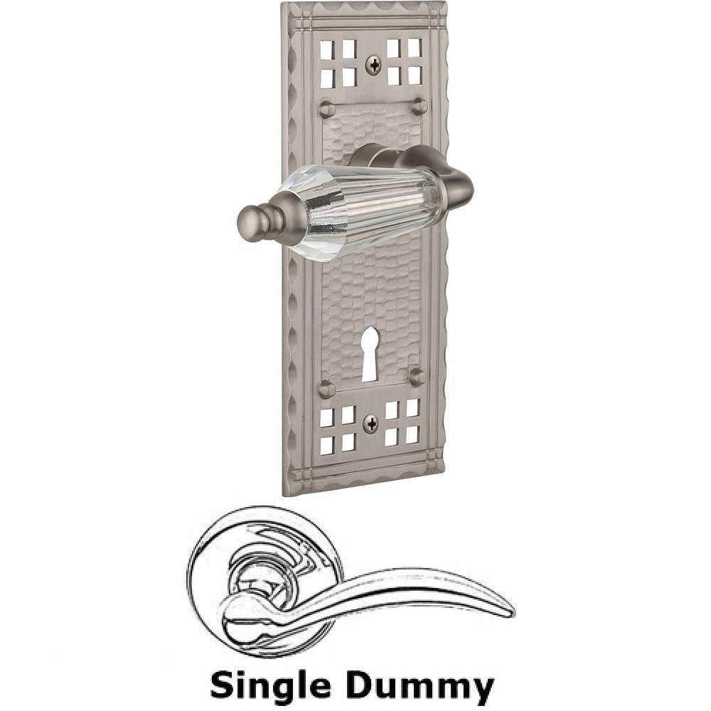 Nostalgic Warehouse Single Dummy Lever With Keyhole - Craftsman Plate with Parlour Crystal Lever in Satin Nickel