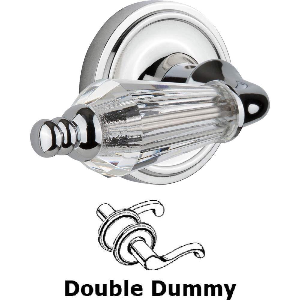 Nostalgic Warehouse Double Dummy Classic Rosette with Parlour Crystal Lever in Bright Chrome